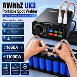 AWithZ Saldatrice Portatile UK3 per Batterie, Mini Saldatrice Fai-da-te, Strumento di Saldatura per Pacchi Batteria al Litio 18650, 10000mAh, Saldabile fino a 0,7mm