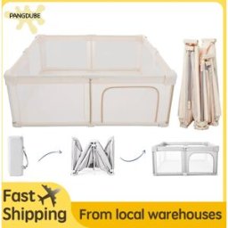 PANGDUBE Box pieghevole per bambini con 3 misure opzionali, nessun montaggio richiesto, box da viaggio, ampia area gioco per attività al coperto, cancelletto di sicurezza per bambini.