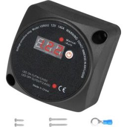 SucceBuy Kit isolatore doppia batteria 12V 140Amp / 12V/24V 250 AMP VSR Relè sensibile alla tensione e schermo LCD per ATV UTV RV Camper