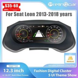 PRELINGCAR Cluster digitale LCD per Seat leon 2013-2018 anni Supporto HDMI Carplay Radio Cruscotto Pannello strumenti Tachimetro