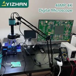 YIZHAN 48MP 4K Elettronica Microscopio per saldatura FULL HD 1080P HDMI Fotocamera Software USB 1-150x Supporto per obiettivo Spedizione dall'Europa
