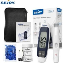 sejoy Misuratore di Glicemia , Kit per Test del Diabete, Glucometro con Strisce Reattive e Lancette, Misuratore di Zucchero nel Sangue