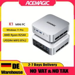 ACEMAGIC K1 Mini PC con Processore AMD Ryzen Embedded R2544, 16GB DDR4, 512GB SSD M.2 2280, Wifi5, BT4.2, Fino a 4TB, Mini PC con Windows 11