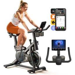 MERACH Cyclette Pastiglie freno Bici stazionaria Bicicletta da ciclismo indoor a basso rumore Capacità di peso 270 libbre Supporto per tablet Corsi fitness