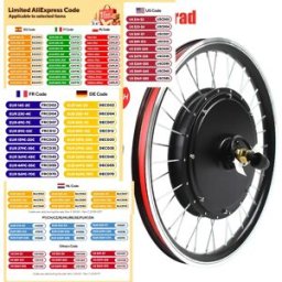 Vintoro Kit di conversione ruota anteriore/posteriore da 20 pollici 48V 1000W con potente motore al mozzo e display SW-810LED