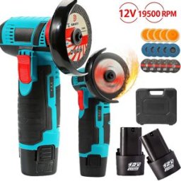 Seeiswork Kit Smerigliatrice Angolare a Batteria 12V, Ricaricabile, 19500 RPM, Mini Macchina per Lucidatura e Taglio, Utensile Elettrico per Progetti Fai-da-Te