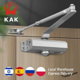 KAK Chiudiporta automatico 2 Buffer idraulico a molla Fermaporta regolabile Velocità di chiusura silenziosa per hardware per porte da 25 a 80 kg