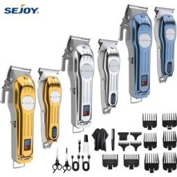 sejoy Kit combinati professionali Tagliacapelli elettrico Set per uomo Macchina per taglio di capelli ricaricabile a batteria per barbiere