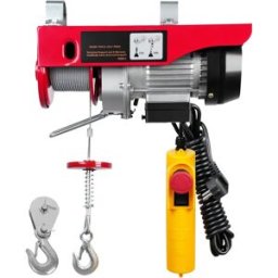 succebuy Verricello portatile in filo d'acciaio con paranco elettrico da 550 libbre/250 kg con telecomando cablato da 14 piedi per magazzino garage