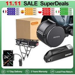 BAFANG 1000W 750W 500W 250W Motore Mid Drive 36V 48V 52V Kit di conversione bici elettrica Batteria al litio Hailong BBS01B BBS02B BBSHD