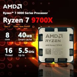 AMD R7 9700X Nuovo Processore Ryzen 7 9700X 5.5GHz 8-Core 16-Thread 40MB Game Cache 4NM TDP 65W Socket AM5 CPU Gaming Zen 5