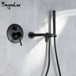 Bagnolux Rubinetto da parete per vasca da bagno con bocchetta, set rubinetto vasca con doccetta, miscelatore monocomando per vasca, set rubinetto doccia
