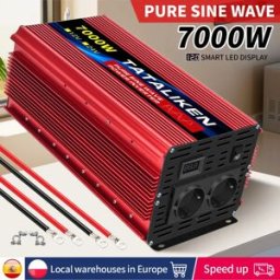 TATALIKEN Inverter 12 v e 24 v a 220 v 4500 w5000w6000w7000w8000w10000w convertitore a onde pure inverter solare, LED presa UE