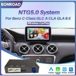 BONROAD Modulo Wireless CarPlay Android Auto per Mercedes Benz 5.0 A CLA GLA W176 C-Class W205 GLC 2015-2018, Mirrorlink BT, Navigazione, Decoder Musicale Online