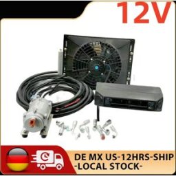 Aspligo Germania Kit Universale per Auto 12V, Condizionatore d'Aria con Raffreddamento e Riscaldamento, Compressore Elettrico per Aria Condizionata e Ventola del Condensatore