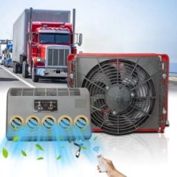 Treeligo Nuovo Condizionatore d'Aria 12V/24V per Camper e Camion, Kit Universale Elettrico Split ad Alta Efficienza per Camper Van e Parcheggio