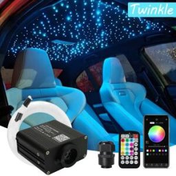 kingmaled Nuovo 16W Twinkle RGBW Fibra Ottica Star Plafoniere Kit Smart APP Controllo del Suono Motore LED per Auto Cielo Stellato Luce In Fibra Ottica