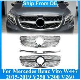 NONE Griglia Anteriore per Mercedes Benz W447 Vito Metris V250 V300 V260 2015-2019, Stile Diamante, Griglia Paraurti Anteriore, Kit Carrozzeria Auto Tuning