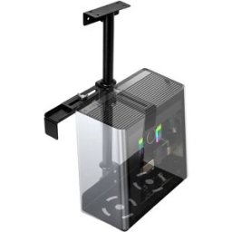 NONE Supporto universale per custodia per PC sotto la scrivania Supporto per CPU laterale da parete Supporto per mainframe per computer regolabile Staffa per supporto per scatola host Nero