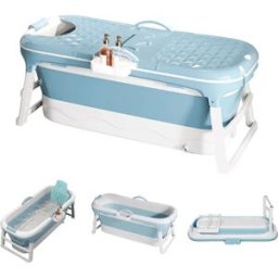 NONE Vasca da bagno pieghevole per adulti, vasca da bagno mobile pieghevole per bagno, doccia e balcone Con portasapone, portatile (118 cm)