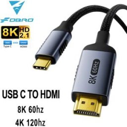 FDBRO Cavo HDTV compatibile da tipo C a HDMI 4K @ 120Hz 8K @ 60Hz cavo da USB C a HDMI per convertitore TV Air iPad MacBook USB-C adattatore HDMI