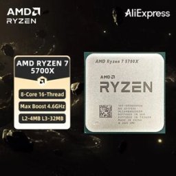AMD Processore Ryzen 7 5700X, CPU R7 5700X fino a 4.6GHz, 8 core, 16 thread, socket AM4, CPU desktop per gaming, per PC gamer