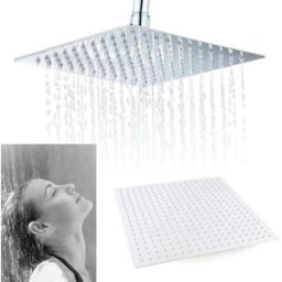 NONE Soffione doccia a pioggia 40x40 cm Soffione a pioggia a pioggia in acciaio inossidabile ad alta pressione Soffione a pioggia quadrato facile da installare