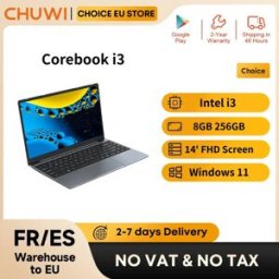 CHUWI Laptop CoreBook i3 10100Y con 8GB di RAM, SSD da 256GB, schermo da 14 pollici, grafica UHD 615, processori Intel i3, sistema operativo Windows 11.