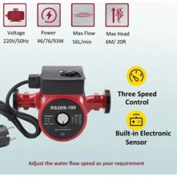 NONE Pompa di circolazione dell'acqua calda 220V 90W Pompa booster acqua 0,8A per lavatrice automatica per doccia domestica RS25/6-180