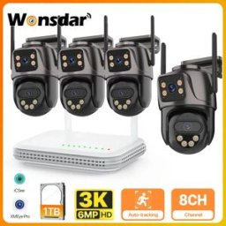 Wonsdar Telecamera IP esterna 6MP HD 8CH Wifi NVR Kit Sistema di telecamere di sicurezza domestica Video sorveglianza H.265 Mini CCTV Wireless Cam P2P