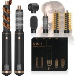 NONE Asciugacapelli 5 in 1 da 1000W, spazzola ad aria calda per asciugatura rapida, arricciacapelli e piastra professionale, set di strumenti per capelli.