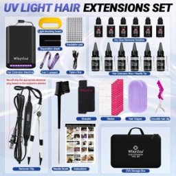 Wikytina Macchina Professionale per Extension Capelli con Luce UV e Rimozione Colla Adesiva, Kit di Styling di Grado Professionale per Parrucchieri