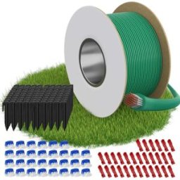 NONE Kit Cavo Perimetrale Universale per Robot Rasaerba, Cavo di Delimitazione da 100m/150m/200m/250m con 50-150 Picchetti, 20-40 Connettori e Terminali, Adatto per la Maggior Parte dei Marchi Principali