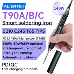 ALIENTEK T90 Saldatore intelligente PD 140W Temperatura regolabile DC 28V 80-450 ℃ Kit stazione di saldatura per saldatura C245 C210 T65 Strumenti