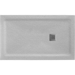 Tecnomat PIATTO DOCCIA NATURE PLUS EFFETTO PIETRA MARMORESINA GRIGIO 80x100cm H 2,5 cm PILETTA Ø 90 mm