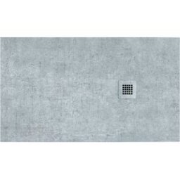 Tecnomat PIATTO DOCCIA SERIE DEKOR IN MARMORESINA CEMENTO 80x140 cm H 2,7 cm PILETTA Ø 90 mm