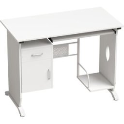 Homcom Scrivania PC con ripiano tastiera, cassetti e vano per CPU, 100x52x75 cm, bianco Aosom Italy