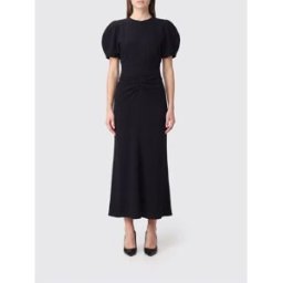 Victoria Victoria Beckham Abito midi Bela in viscosa con maniche a palloncino Nero Taglia 6