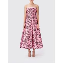 Alberta Ferretti Abito da sera midi in seta floreale con rouches e spalle scoperte Fantasia Taglia 42
