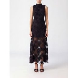 Rotate Abito midi A-line floreale in mesh con spalle scoperte Marrone Taglia 34