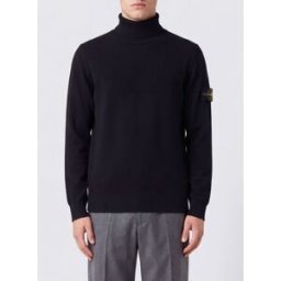 Stone Island Dolcevita in pura lana vergine con patch logo Compass Nero Taglia XL