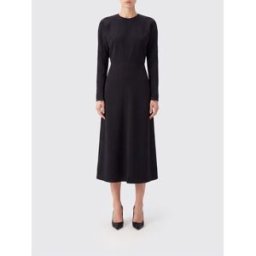 Victoria Victoria Beckham Abito midi Dolman in misto viscosa a maniche lunghe Nero Taglia 6