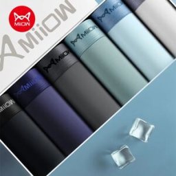 MiiOW 4 pezzi mutandine da uomo in seta di ghiaccio sexy senza soluzione di continuità uomo boxer grafene antibatterico uomo intimo traspirante uomo boxer slip