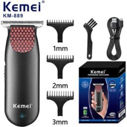 Kemei 889 Tagliacapelli professionale senza fili tascabile Mini tagliacapelli elettrico compatto per barba Piccolo kit per toelettatura portatile per uomo