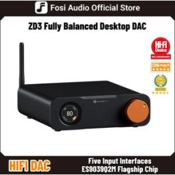 Fosi Audio DAC Desktop Bluetooth USB con Ingresso ARC, Decoder Digitale Completamente Bilanciato ES9039Q2M per Amplificatore Stereo con Telecomando