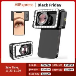 APEXEL Nuovo Obiettivo Macro HD 15x Aggiornato con Luce LED, Lenti Micro Universali con Morsetto per iPhone Samsung e Tutti gli Smartphone