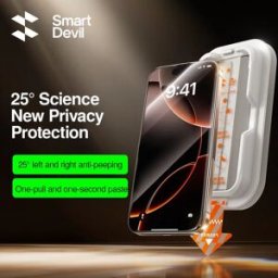 SmartDevil Pellicola salvaschermo per iPhone 17 Pro 17Pro Max 16 Pro Scatola antipolvere in vetro temperato per iPhone 15 Pellicola anti-spia
