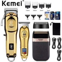 Kemei KM-2628 KM-678 KM-2024 Tagliacapelli elettrico professionale Barba Clipper Rasoio da uomo ricaricabile Kit tagliacapelli da uomo