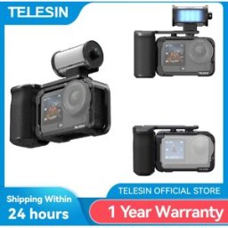 TELESIN Hand Grip Aid Kit telecomando Set in lega di alluminio per DJI OSMO Action6 Gabbia per conigli Custodia protettiva a sgancio rapido
