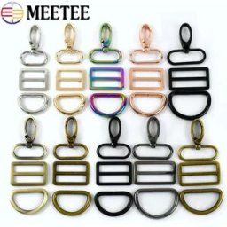 Meetee 5 set 16-38mm fibbia in metallo D anello moschettone gancio chiusura borsa cinghia regolare cursore tessitura fibbie accessori hardware fai da te